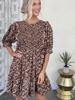 Sofie the Label The Madi Puff Sleeve Mini Dress, Size S